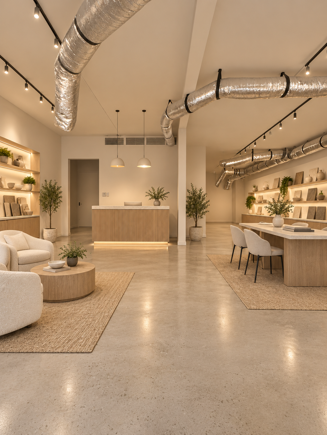 Illustrative service studio and showroom design
