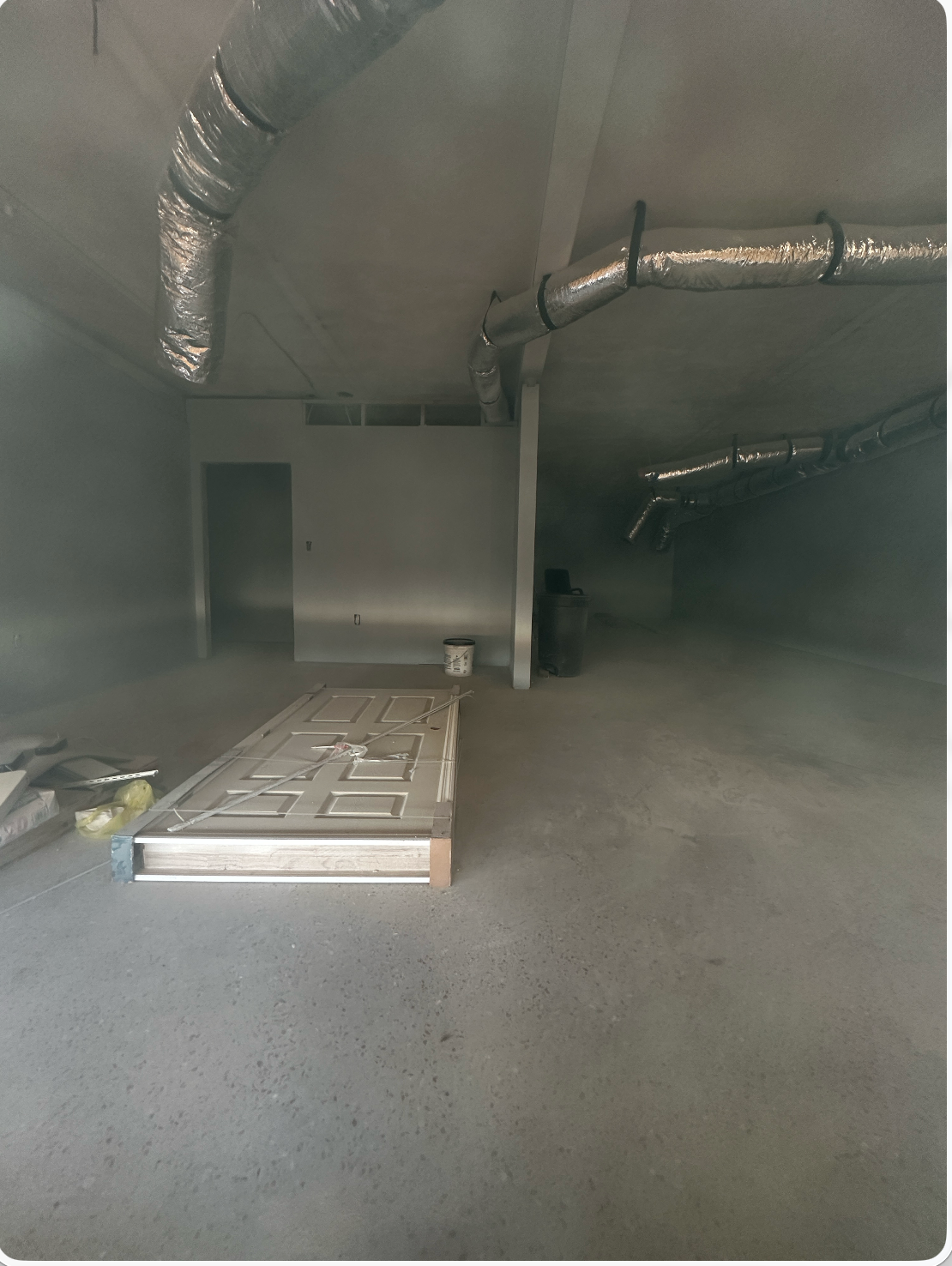 Actual unfinished interior of a second unit
